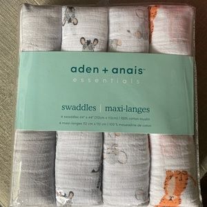 Aden & Anais 4 swaddles 100% cotton muslin